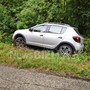 Mongrando, auto fuori strada in via per Netro Mongrando, auto fuori strada in via per Netro