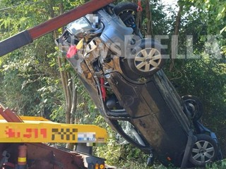 Tollegno, recuperata l'auto finita nel Rio Stono dopo l'incidente