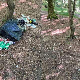 Rifiuti abbandonati, in azione il Comune: ritorna pulito il sentiero Sagliano in Gamba (foto dalla pagina Facebook di SiAmo Sagliano)