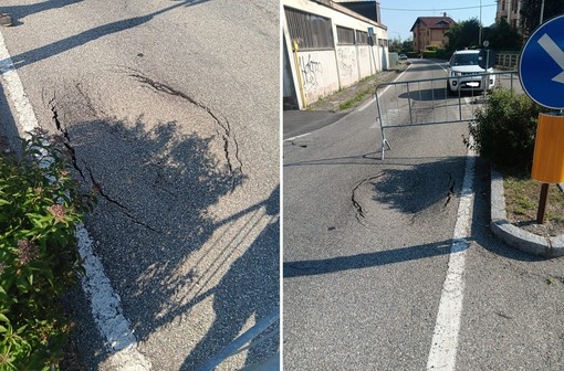 Cedimento sulla strada, a Sagliano accertamenti in corso sulla SP 100 per individuare le cause (foto dalla pagina Facebook di SiAmo Sagliano) Cedimento sulla strada, a Sagliano accertamenti in corso sulla SP 100 per individuare le cause (foto dalla pagina Facebook di SiAmo Sagliano)