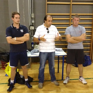 Il presidente Ansermino insieme ai tecnici Brovarone e