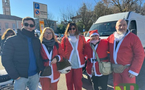 Da Gli Orsi di Biella a Mongrando, clima di festa per l'arrivo dei Babbi Natali in Moto (servizi di Davide Finatti e Ciro Simoni per newsbiella.it)
