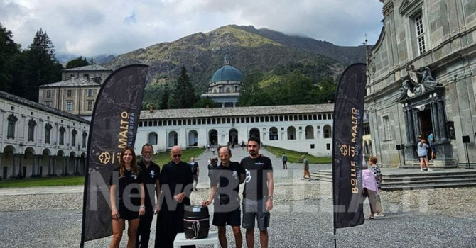 Bolle di Malto, ci siamo: a Oropa la benedizione del fusto simbolo dell’edizione 2026 (Foto e video di Angela Lobefaro in esclusiva per newsbiella.it.)