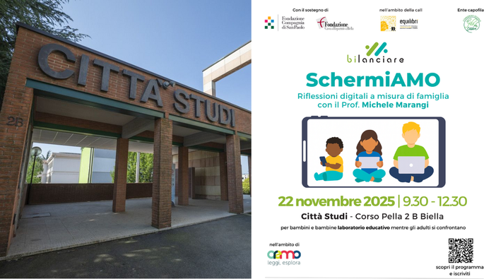 Biella, riflessioni digitali a misura di famiglia: "SchermiAMO" a Città Studi Biella, riflessioni digitali a misura di famiglia: "SchermiAMO" a Città Studi