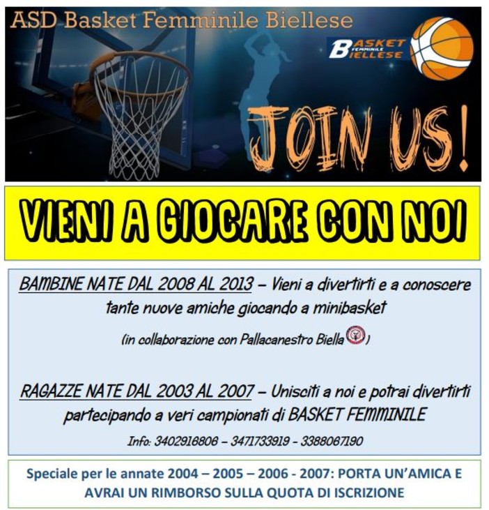Basket Femminile Biellese, al via tutte le attività della stagione 2018/2019