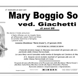 Mary Boggio Sola, ved. Giachetti