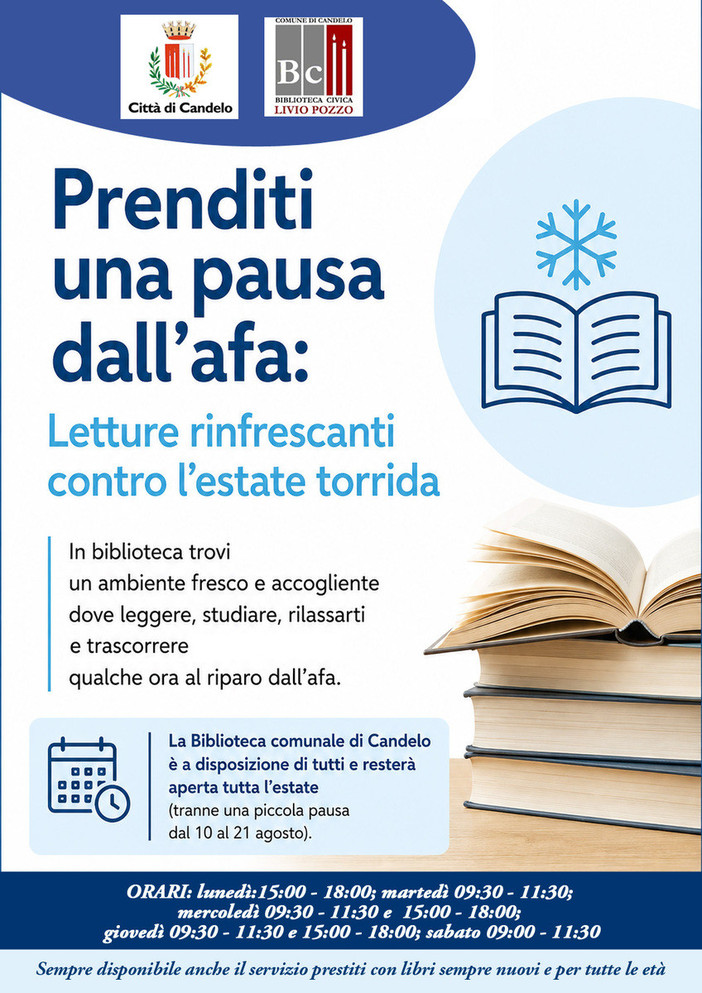 Sotto questo sole.... a Candelo ci si rinfresca con la lettura