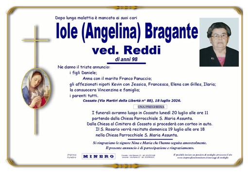 Iole (Angelina) Bragante, ved. Reddi Iole (Angelina) Bragante, ved. Reddi