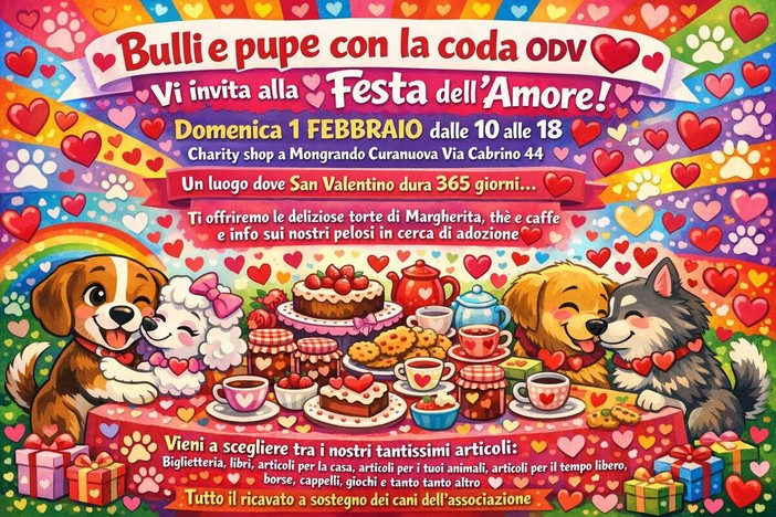 Al  Charty Shop di Bulli e Pupe con la Coda Odv la Festa dell'Amore