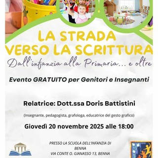 Benna, un incontro per accompagnare i bambini nel percorso verso la scrittura