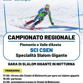 CSEN Biella, a Bielmonte lo Slalom Gigante in Notturna