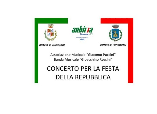 A Gaglianico le bande Puccini e Rossini in concerto per il 2 giugno