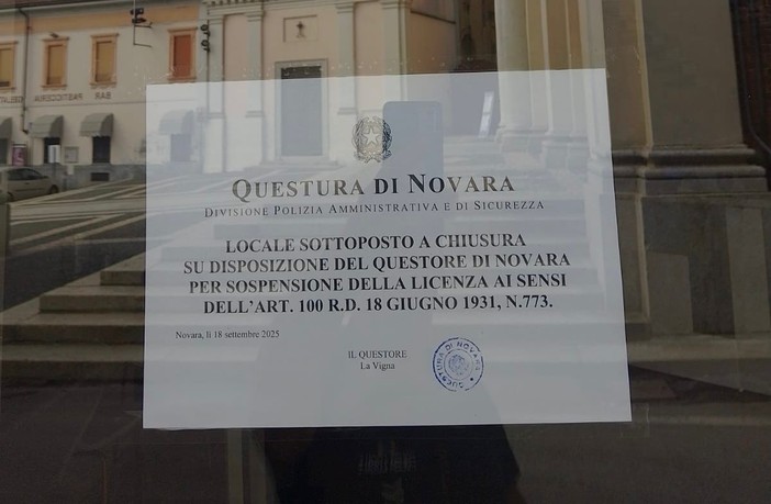 Dal nord ovest: Ordine e legalità a Cameri, chiuso per 7 giorni un bar dopo indagini accurate Dal nord ovest: Ordine e legalità a Cameri, chiuso per 7 giorni un bar dopo indagini accurate