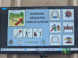 Biella sempre più inclusiva con simboli CAA  nei giochi al parco Arequipa