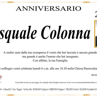 Pasquale Colonna, anniversario