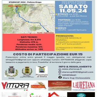 Domani la Cicloscalata Pollone – Santuario di Oropa, 1ª prova Starscup