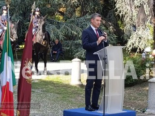 Ai Giardini Zumaglini un monumento per ricordare Francesco Cusano. Olivero: "Un'opera capace di parlare a tutti" FOTO e VIDEO Mattia Baù per newsbiella.it