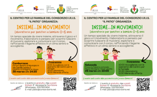 Salussola e Camburzano: doppio appuntamento di gioco per famiglie con bimbi da 0 a 6 anni