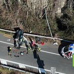 Incidente in Superstrada, auto si ribalta all'uscita di Chiavazza (servizio di Mauro Benedetti per newsbiella.it)