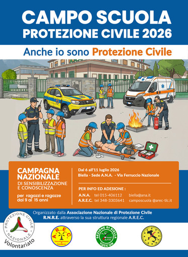 Biella ospita il Campo Scuola della Protezione Civile: aperto ai ragazzi dai 9 ai 15 anni Biella ospita il Campo Scuola della Protezione Civile: aperto ai ragazzi dai 9 ai 15 anni