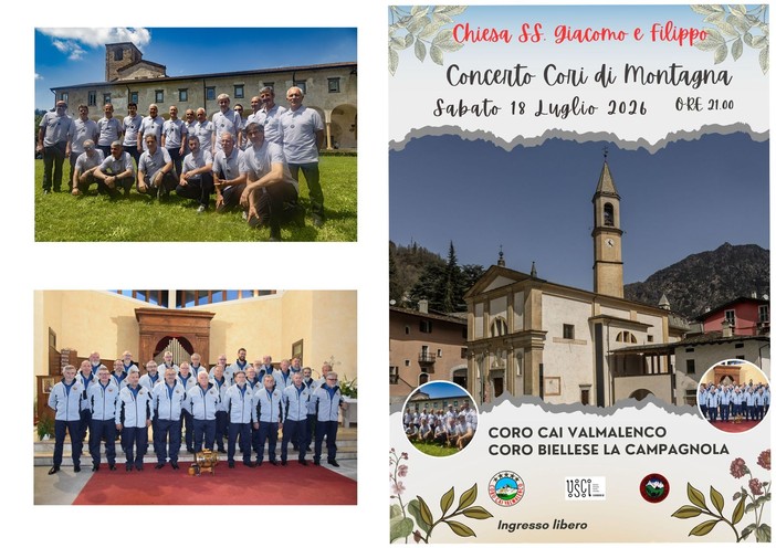Trasferta per il Coro La Campagnola di Mottalciata, concerto con il Coro CAI Valmalenco Trasferta per il Coro La Campagnola di Mottalciata, concerto con il Coro CAI Valmalenco