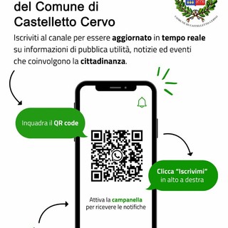 Attivato il canale WhatsApp ufficiale del Comune di Castelletto Cervo