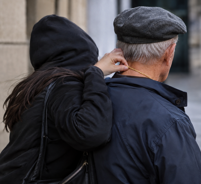 Abbracciato da una sconosciuta ma si ritrova senza la catenina: è successo a Lessona (foto generata con l'IA) Abbracciato da una sconosciuta ma si ritrova senza la catenina: è successo a Lessona (foto generata con l'IA)