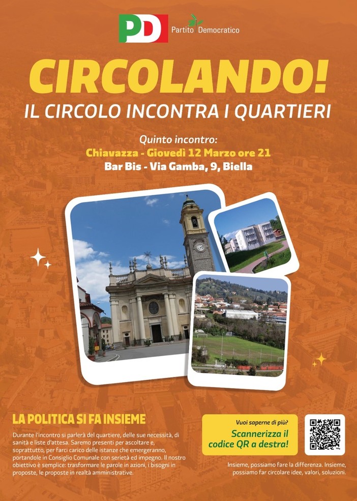 “Circolando!”: il Circolo del PD di Biella fa tappa a Chiavazza