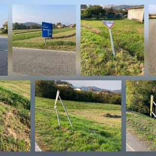 SP 402, abbattuti altri cartelli FOTO