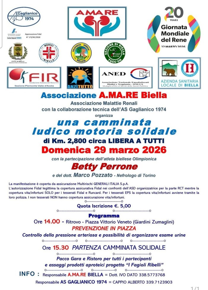 Biella cammina per la salute con l'associazione A.MA.RE