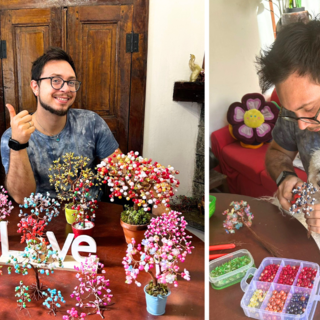 Dai fili di rame nascono alberi di fantasia: la passione di Christian Dai fili di rame nascono alberi di fantasia: la passione di Christian