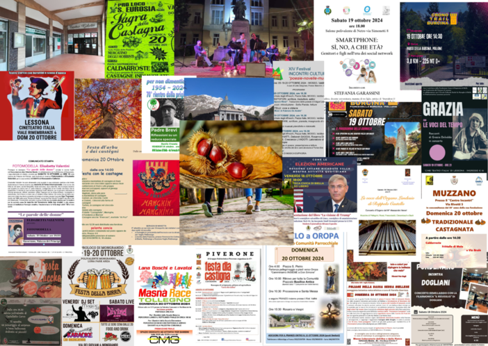 Tante cose da fare a Biella e provincia nel we del 18, 19 e 20 ottobre Tante cose da fare a Biella e provincia nel we del 18, 19 e 20 ottobre