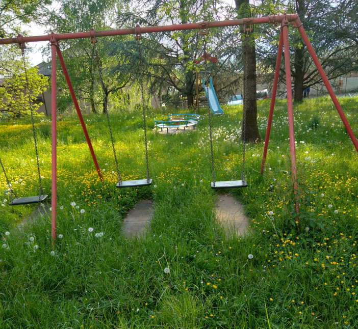 Biella, Cossila San Grato, un lettore: "Aree gioco per i bambini sono invase dalle erbacce"