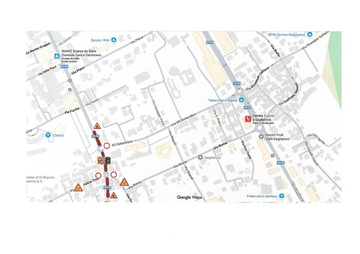 Gaglianico: attenzione, modifiche della viabilità
