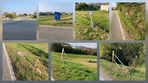 SP 402, abbattuti altri cartelli FOTO