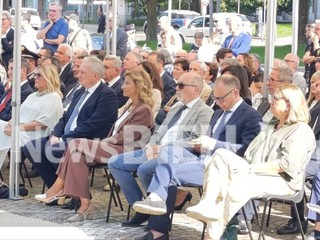 Ai Giardini Zumaglini un monumento per ricordare Francesco Cusano. Olivero: "Un'opera capace di parlare a tutti" FOTO e VIDEO Mattia Baù per newsbiella.it