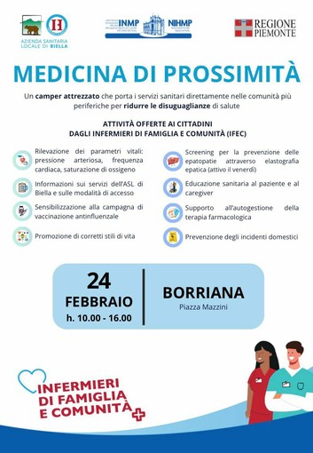 Anche a Borriana arriva il camper della "Medicina di prossimità"