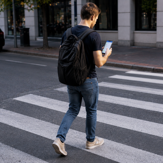 Occhio allo smartphone sulle strisce: il nuovo Codice della Strada potrebbe costare 75 euro ai pedoni (foto generata con l'IA)