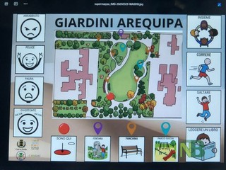 Biella sempre più inclusiva con simboli CAA  nei giochi al parco Arequipa