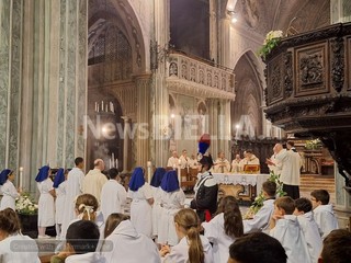 Corpus Domini a Biella: fedeli in processione dopo la Messa FOTO Nicola Rasolo per newsbiella.it