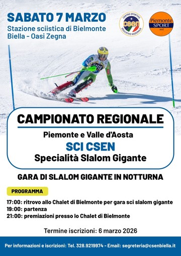 CSEN Biella, a Bielmonte lo Slalom Gigante in Notturna CSEN Biella, a Bielmonte lo Slalom Gigante in Notturna