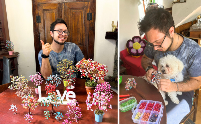 Dai fili di rame nascono alberi di fantasia: la passione di Christian Dai fili di rame nascono alberi di fantasia: la passione di Christian