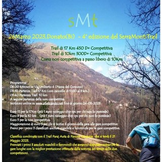 A Donato domenica si corre per la 4° edizione del SerraMontiTrail