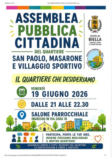 Quartiere San Paolo, Masarone e Villaggio Sportivo, questa sera l'assemblea pubblica