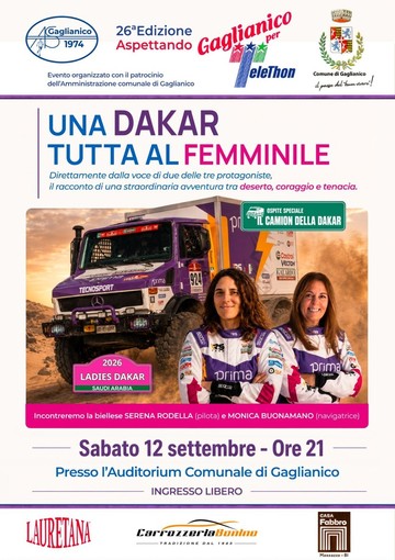 Una Dakar tutta al femminile, a Gaglianico una serata con Serena Rodella e Monica Buonamano Una Dakar tutta al femminile, a Gaglianico una serata con Serena Rodella e Monica Buonamano