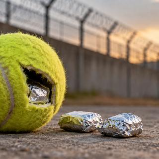 Vercelli, sequestrati 9,1 grammi di cannabis nascosti in una pallina da tennis - Immagine illustrativa generata con ia