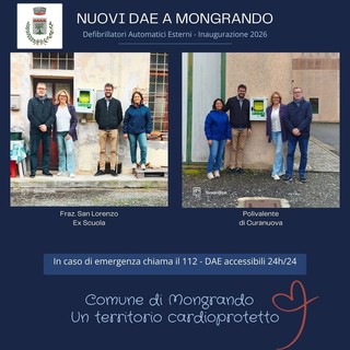 Defibrillatori e formazione a Mongrando, l’attenzione del Comune nella salute della comunità (foto dalla pagina Facebook di Insieme per Mongrando - Michele Teagno Sindaco)