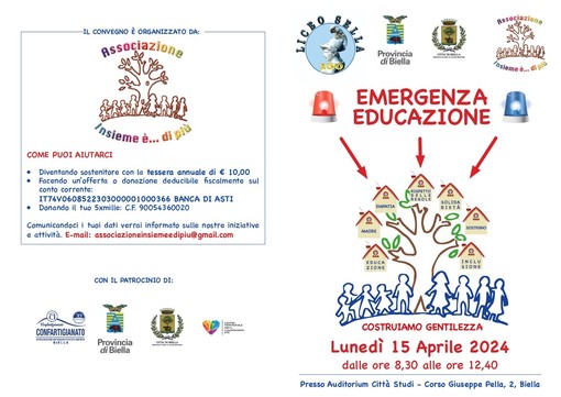 "Emergenza educazione, costruiamo la gentilezza", un convegno dedicato ai ragazzi