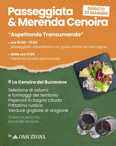 All’Oasi Zegna un pomeriggio tra sentieri, racconti e sapori autentici, ci sarà anche la Merenda Cenoira