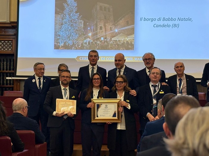 Candelo, il borgo di Babbo Natale è un “Evento di Qualità”: a Roma la consegna del premio FOTO